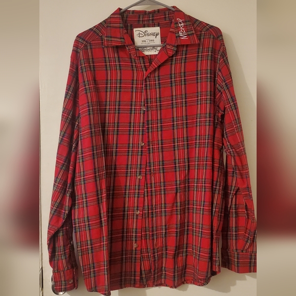 Cakeworthy Flannel Mickey Mouse unisex button up shirt 2XL Retired - Picture 2 of 6